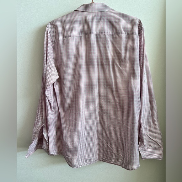 Calvin Klein Pink Plaid Light Weight Button Down Shirt - Sz Large - Picture 4 of 5